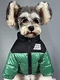 Picture of Dog Winter Coat Duck Down Jacket for Small Medium Dogs-Thicken Dog Coat Windbreaker Puppy Winter Clothes for Cold Weather Snowday (Green, Medium)