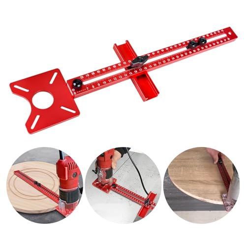 4 in 1 Router Fräsen Nut Halterung, Einstellbare Schrankschablone Werkzeug Aluminiumlegierung Router Fräswerkzeug Schrank Hardware Jig Router Tisch Einsatzplatte für Holzbearbeitung