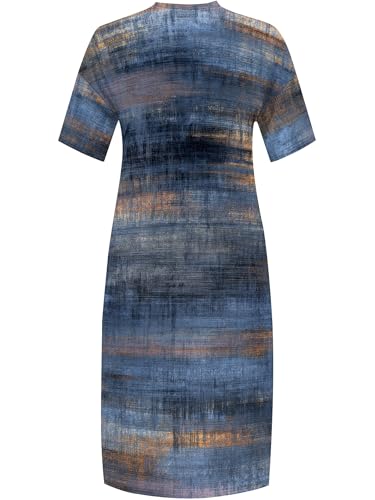 Image of SUZONANA Plus Size Denim Print Maxi Dresses for Women Casual V Neck Short Sleeve with Pockets Soft Jean Look Dress XL-6XL