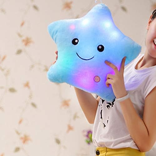 sofipal LED Twinkle Star Shaped Plush Pillow, Creative Night Light Glowing Cushions Plush Stuffed Toys Gifts for Kids, Decoration (Blue) 5 41BOUoKRFAL. AC