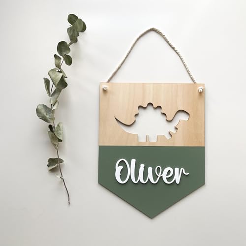Decorazione Della Stanza Dei Bambini Con Dinosauri | Targhetta Con Nome | Insegna Della Porta | Regalo Di Compleanno