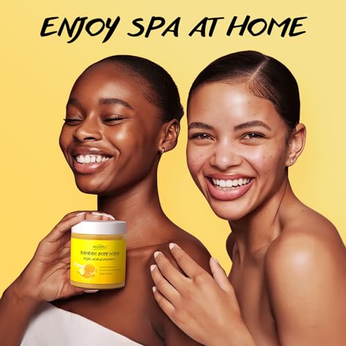 Pop Modern.C Turmeric And Vitamin C Body Scrub Remove Dead Skin Improve Dark Spots Acne Natural Organic Exfoliating Deep Cleansing Exfoliator For Body Butt Bikini Area Body Care With Loofah thumb #5