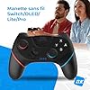 NK Manette Sans fil – Compatible avec Switch/Switch 2/OLED/Lite/Pro avec fonction Wake, réglages macro, Bluetooth, 6 axes, fonction turbo, double choc, double vibration - Couleur noire (rouge et bleu)