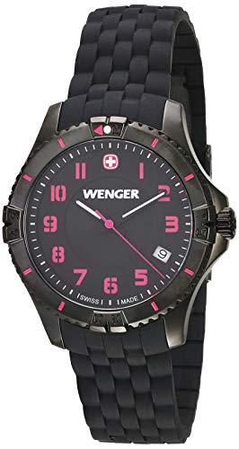 Montre femme Wenger 010121105 en silicone noir, l'élégance étanche et durable au quotidien