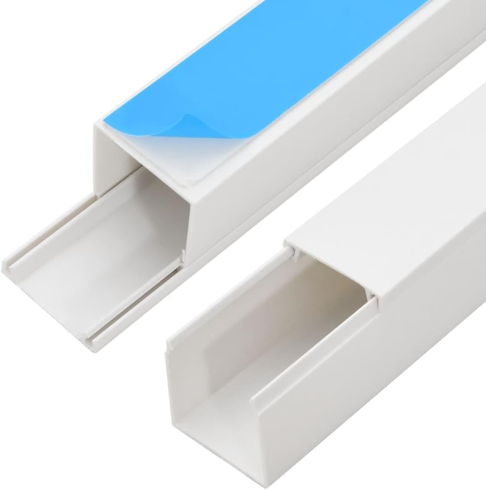 vidaXL Cable Trunking, Cable Management, Cord Hider Wall Cable Raceway, Cable Concealer for Home Office, Wire Cover, Self-Adhesive PVC