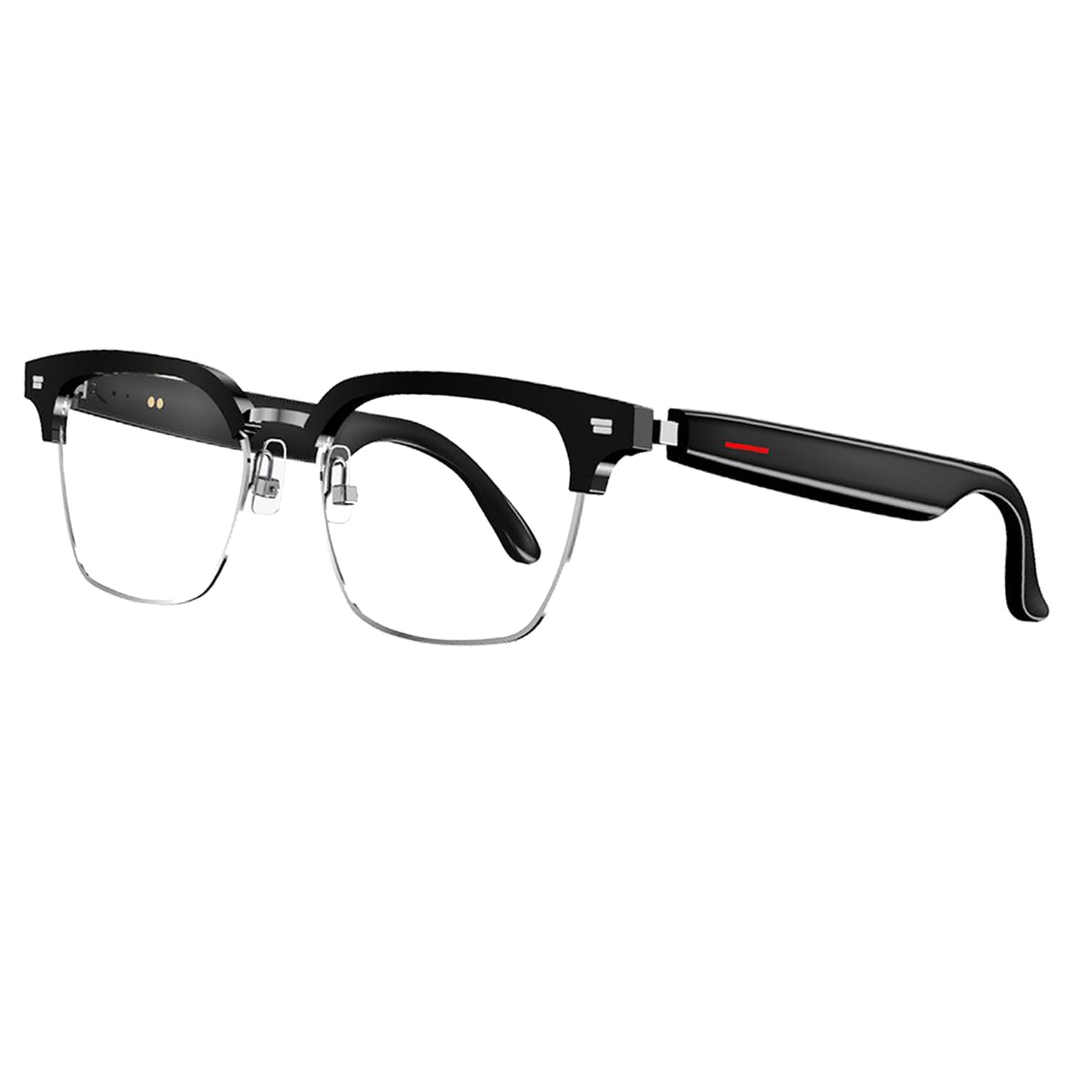 Gsnagole Smart Glasses Listenable Songs, Smart Wireless Headphone Sunglasses, Glasses,Sunglasses for Women & Men,Smart Glasses Sports Sunglasses with Mic (Half frame transparent smart glasses)