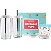 Reusable Boba Bubble Smoothie Cups with 2 Lids and metal Reusable Straw (2-pack, 24oz each)