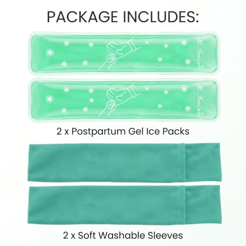 Image of Postpartum Ice Pack, Hot and Cold Pads for After Delivery Essentials, Gel Cooling Pad, Fast Pain Relief Convenient for Perineal Recovery Helps Reduce Swelling (Green, Hand Pattern)