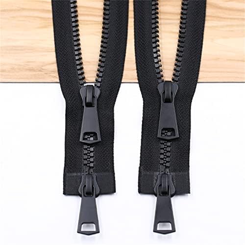 WANGCL 2pcs #15 39 Inch Two Way Separating Zipper Large Plastic Zipper for Sewing Coat Parka Down Jacket Heavy Duty Resin Zippers Bulk (100cm)