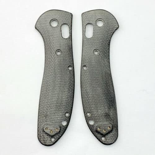 2PC Handle Patch Custom Micarta Scales For Benchmade Griptilian 551 Knife (Black)