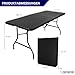 CHEFGASTRO Buffettisch klappbar 180x75cm Gartentisch wetterfest mit Tragegriff 8 Personen Kunststoff Schwarz Klapptisch Tragbar Campingtisch Outdoor für Garten Terrasse Balkon Balkontisch Partytisch