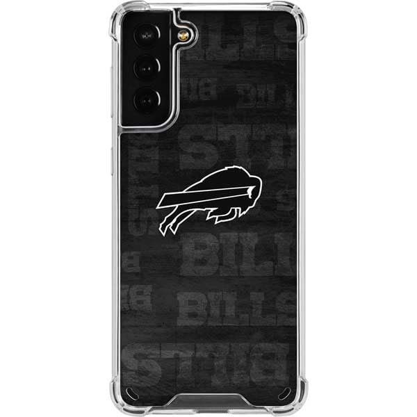 Skinit Clear Phone Case Compatible with Galaxy S21 Plus 5G - Officially Licensed NFL Buffalo Bills Black & White Design