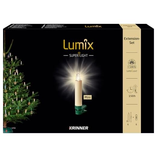 Lumix® LED kabellose Weihnachtsbaum Christbaumkerzen Superlight Mini 6er Erweiterungs-Set Warmweiß 4h Ausschalt-Funktion ohne Fernbedienung Elfenbein 9cm 75532