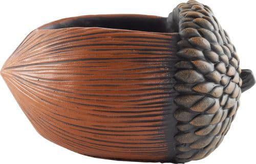 Divas World Charming Acorn Planters Set Diverse Sizes & Styles Perfect for Indoor and Outdoor Gardening Décor (Acorn Cement Planter 21.8cm (Pack of 1))
