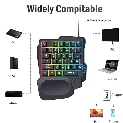 Teclado Gamer One-Handed 35 Teclas Conectividad USB miniatura 4