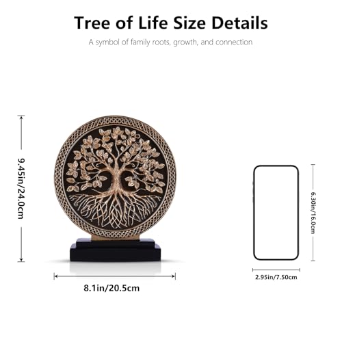Estatua árbol de la vida en resina para decoración de gabinete miniatura 7
