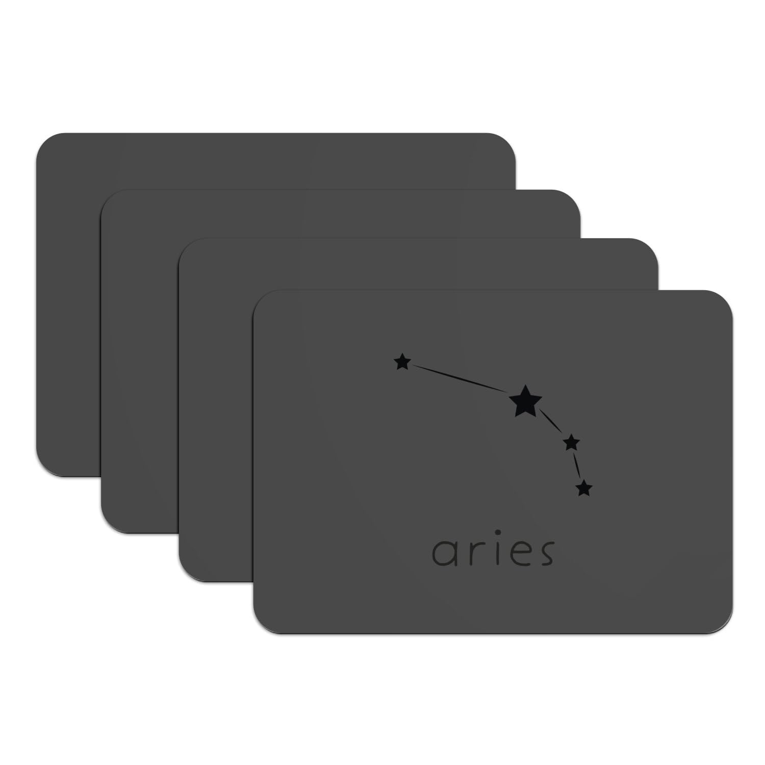Sets de table caoutchouc noir constellation Aries pour une décoration de salle à manger chic