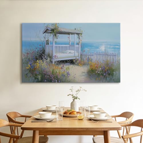 Tableau Fleurs De Cabane De Plage 120x60cm pour Illuminer un Salon - 3