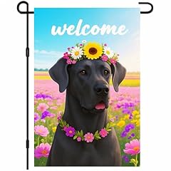 Welcome Floral Great Dane