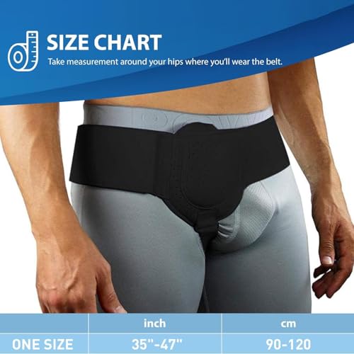 VKWE Hernia Belt For Men Hernia Truss,Inguinal Hernia Support For Men Left or Right Side, Post Surgery Men's Inguinal Hernia Support Truss For Inguinal, Groin Hernias, Adjustable Waist Strap