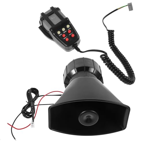 Mikinona Système de Sonorisation sans Fil 12v pour Voiture et Camion, Haut-Parleur Pa 7 Tons Enregistrement Vocal, Alarme Automobile Télécommande Pratique, Accessoires de Camion Sympas,