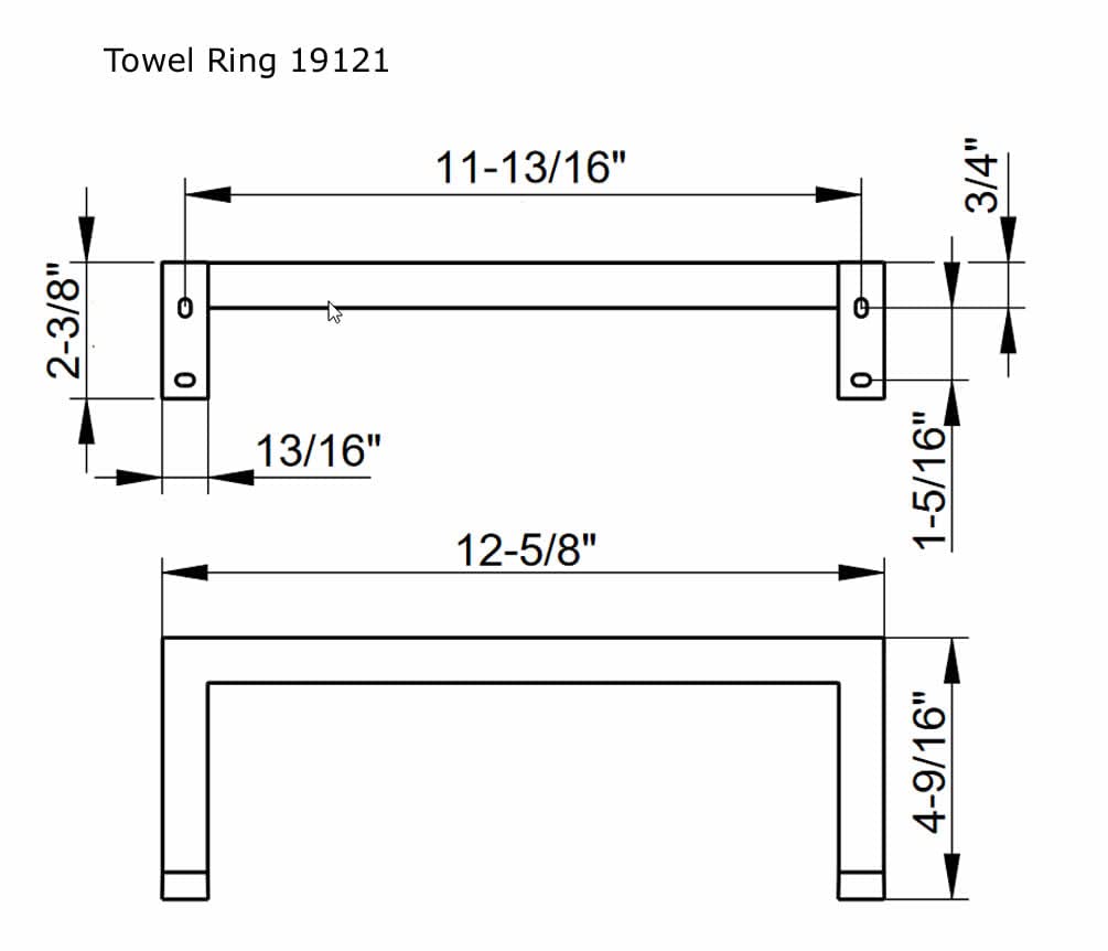 KEUCO Handtuchring aus Metall, Hochglanz-verchromt, 32cm breit, eckig, für Badezimmer und Gäste-Toilette, Wandmontage, Handtuchstange, Edition 90 Square