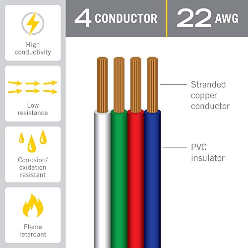 Image of Armacost Lighting 22AWG 4C 24ft (8m) Ribbon Flat Copper Cable 770224