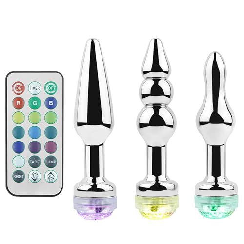 Plug anal acier inoxydable et lumineux LED pour couples exigeants
