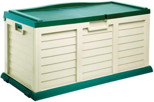 Proqom Plastic 390L Beige Garden Storage/Cushion Box/Shed with sit on lid