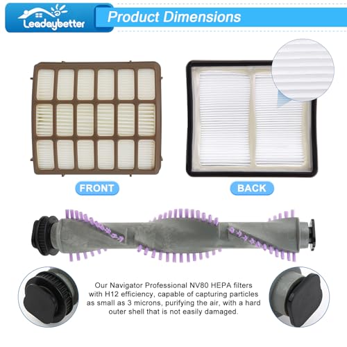 Image of Leadaybetter NV70 NV90 Navigator Replacement Parts, Brush Roller Kit for Shark Navigator