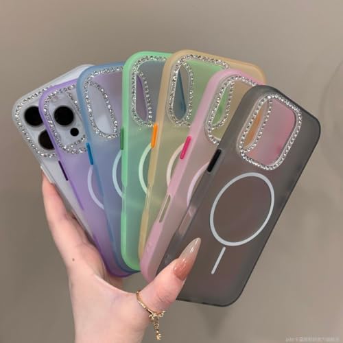 Coque translucide iPhone 15 paillettes blanches et diamants