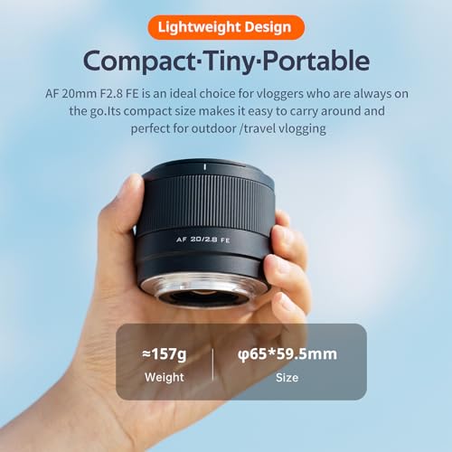 VILTROX 20mm F2.8 FE for Sony E Mount Lens,AF 20mm f/2.8 E Mount Full Frame Lens Wide Angle PrimeLens Compatible with Sony Alpha a7 a7III a7R a7RII I a7RIV a7S a7SII a9 a7C a6700 zv-e100 a6600 a6400 - Image 3