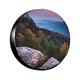 Canadian Smokey Mountain Cliff Tire Safety Shield:Universal Polyester Car Spare Tire Cover-Your Essential Auto Accessory