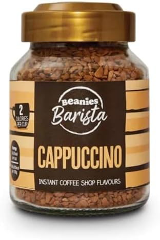 Beanies Barista Instant Coffee Shop Flavors- Low Calorie, Sugar Free, Vegan Flavored Coffee - Instant Coffee Powder Freeze Dried - Gluten, Wheat, Tree Nut & Dairy Free (Cappuccino, Pack of 1)