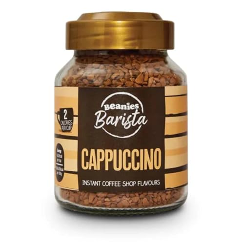 Beanies Barista Instant Coffee Shop Flavors- Low Calorie, Sugar Free, Vegan Flavored Coffee - Instant Coffee Powder Freeze Dried - Gluten, Wheat, Tree Nut & Dairy Free (Cappuccino, Pack of 1)