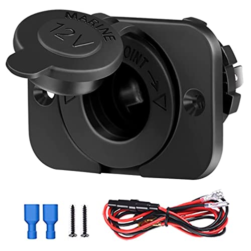 Cigarette Lighter Socket - Car Marine Motorcycle ATV RV Lighter Socket Power Outlet Socket Receptacle 12V Waterproof Plug by ZHSMS