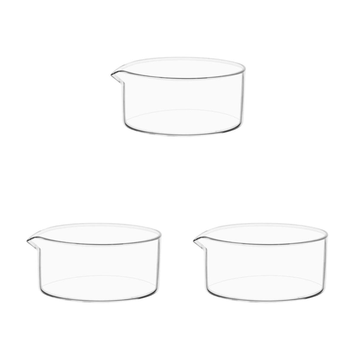 3 Stück Glas Kristallisationsschale mit Ausguss