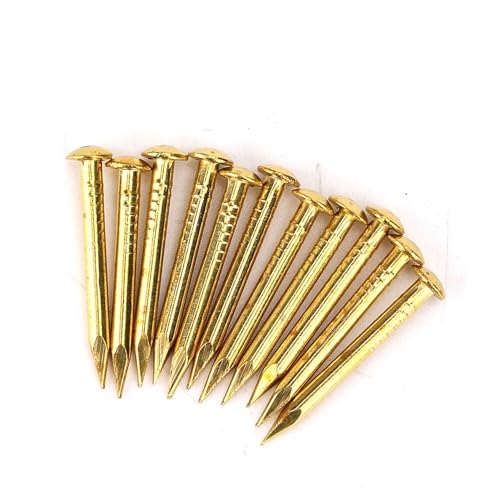 Jiawu Chiodo a Testa Tonda Durevole, Chiodo in Ottone, Forte Funzione di Tenuta 4 Stili per Mobili Domestici (22 mm di Lunghezza Ispessito)