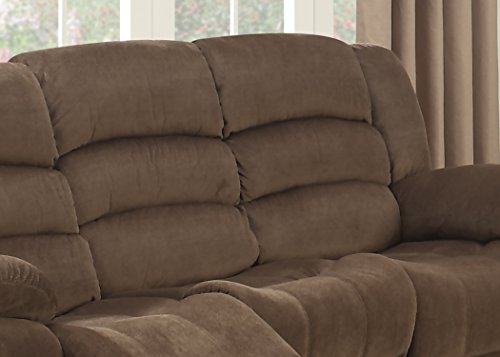 Ac Pacific Bill Modern Upholstered Living Room Manual Recliner With Padded Pillow Top Armrests & Reclining Seat, Sofa, Brown #TOP3