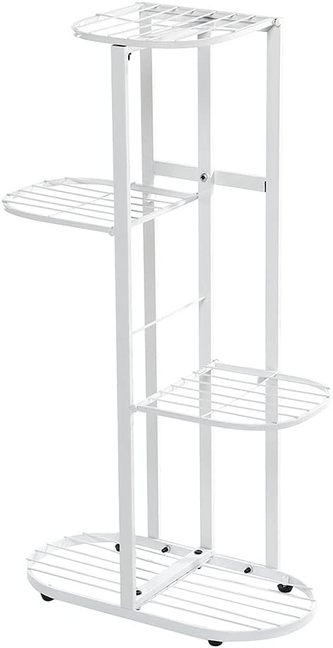 4 Tier 5 Potted Plant Stand Iron Flower Plant Stand Rack Multiple Flower Pot Holder Organizer Display(D)