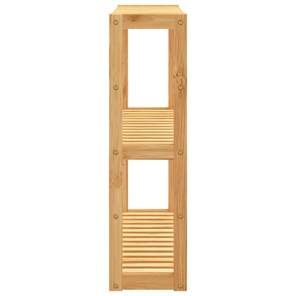 Bambusowa półka łazienkowa, 3 poziomy, 60 x 15 x 54 cm, ścienny organizer do przechowywania ręczników i produktów higienicznych, pływający design, aby zmaksymalizować przestrzeń