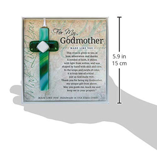 Handmade In Usa Glass Cross With Sentiment For Godmother From Goddaughter/Godson/Godchild- Godmother Gift For Christmas/Baptism/Mothers Day/Confirmation #TOP6