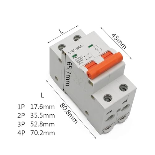 Disyuntor solar fotovoltaico DC 1000V 1P para protección de paneles 2