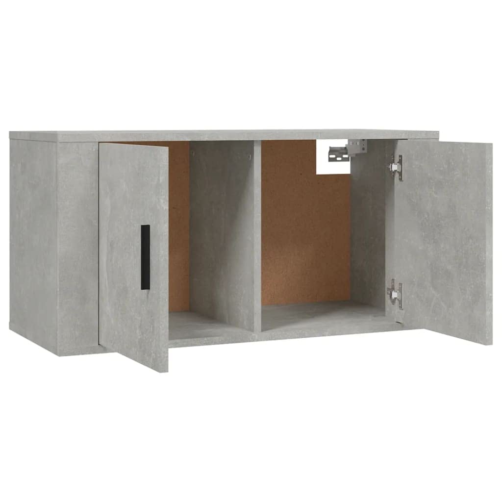 Szafka pod telewizor naścienny, szary beton, 80 x 34,5 x 40 cm