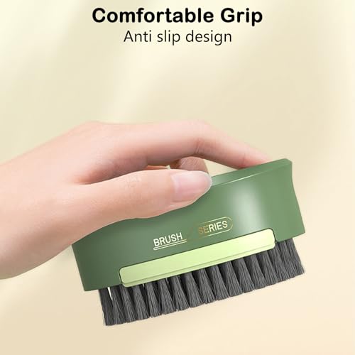 Image of Double-Side Soft Bristle Silicone Laundry Stain Brush - Scrub Brush for Cleaning Clothes, Shoes, Hats, Fine Fabrics
