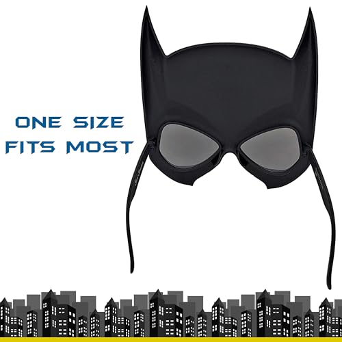 Image of Sun-Staches Batman Sunglasses, DC Comics Heroes & Villains Costume Accessory | Official DC Batman, Robin, Batgirl, Joker, Catwoman, or Harley Quinn | Costume Ready | 100% UV | One Size Fits Most