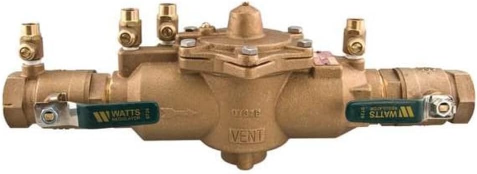 Watts 2" 009M2-QT Reduced Pressure Zone Assembly RPZ 2 Bronze Backflow Preventer, Ball Valve Shutoffs, Lever Handles