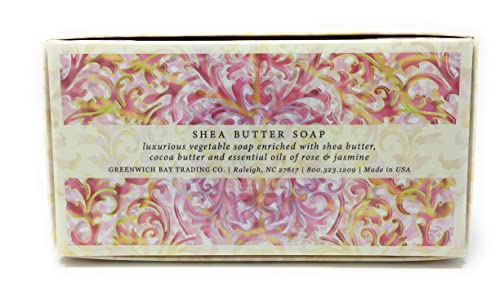 Greenwich Bay Trading Co. Shea Butter Soap, 12.9 Ounce, Rosewater & Jasmine, 3 Pack