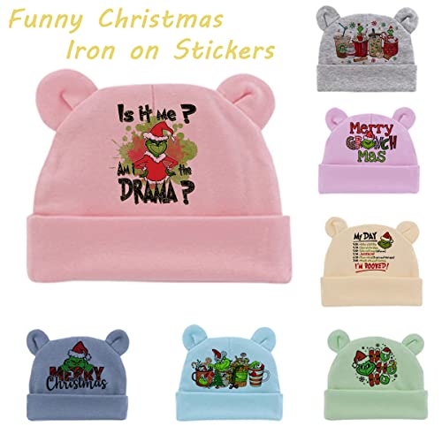 6 Pcs Christmas Iron On Transfer Decals Heat Transfer Design Stickers Iron On Vinyl Appliques Christmas Green Iron On Decals Christmas Iron On Transfers Paper For T Shirts Diy Clothes Face Mask Decor #TOP5