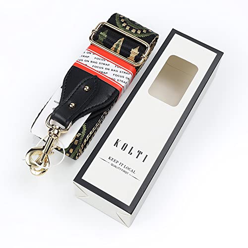 Image of Kolti Bag Shoulder Strap Adjustable Replacement Crossbody, 2 inch(gold Buckle) 285, Wide:2 inch(5CM) With Leather